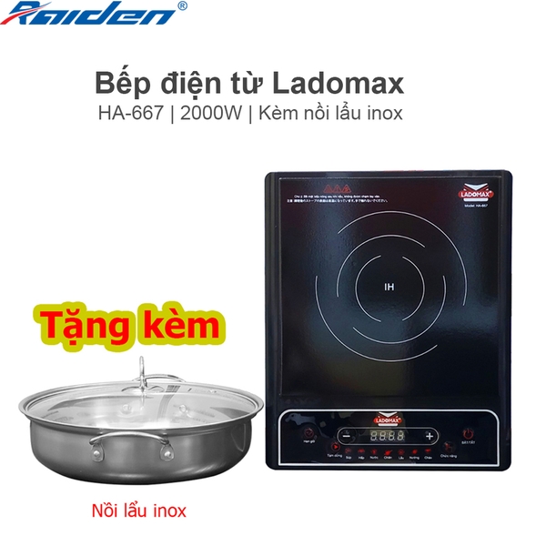 Bếp điện từ tặng lẩu Ladomax Ha-667 (1tx4)