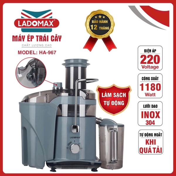 Máy ép trái cây 1180w Ladomax Ha-967-2 (kèm lưới) (1tx4)