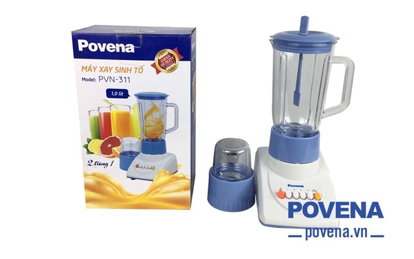 Máy xay sinh tố 2 cối thủy tinh POVENA PVN-311