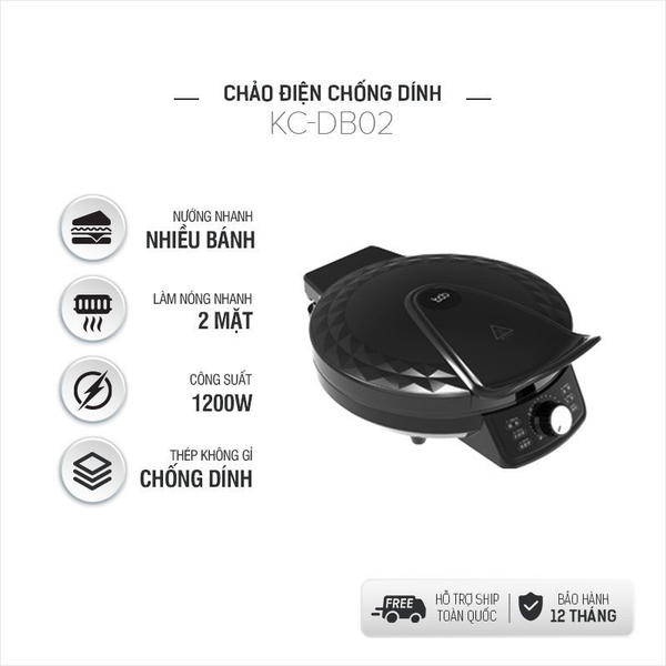 Chảo điện chiên nướng 2 mặt KCB KC-DP02