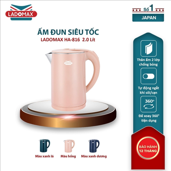 Ấm đun siêu tốc 2 lớp Ladomax Ha-816 (1tx16)