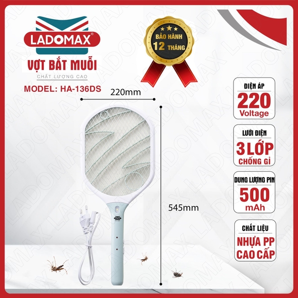 Vợt Muỗi Ladomax Ha-136DS (1tx50)
