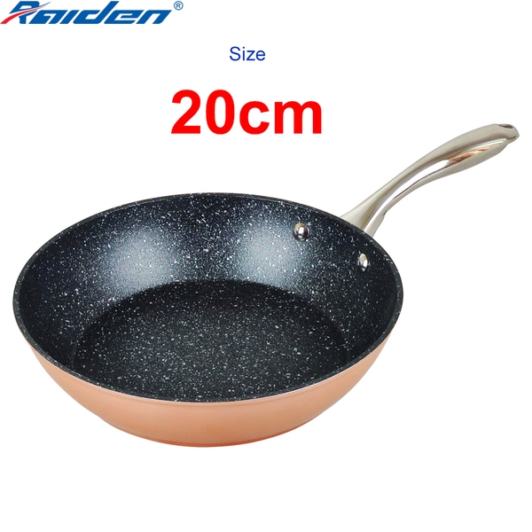 Chảo chống dính vân đá hoa cương Greencook GCP08-20IH size 20cm sử dụng được bếp ga, bếp hồng ngoại, bếp từ