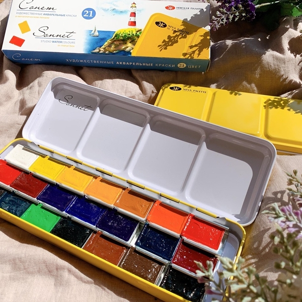 Màu nước Sonnet 21 màu hộp sắt
