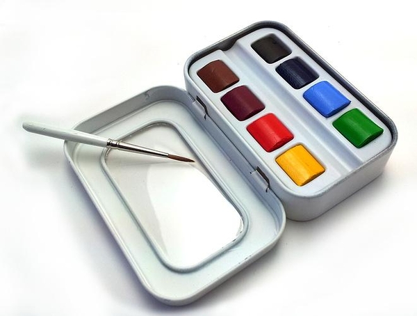 Màu nước Sennelier Aquarelle Mini hộp thiếc 12 màu halfpan