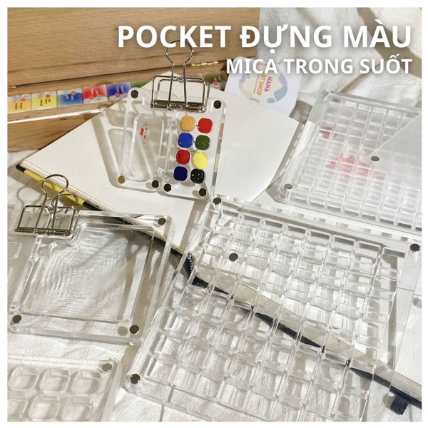 Hộp Pocket Đựng Màu Mica Trong Suốt