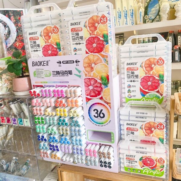 Màu Acrylic Marker 2 Đầu Baoke 2949 Màu Lẻ Tùy Chọn
