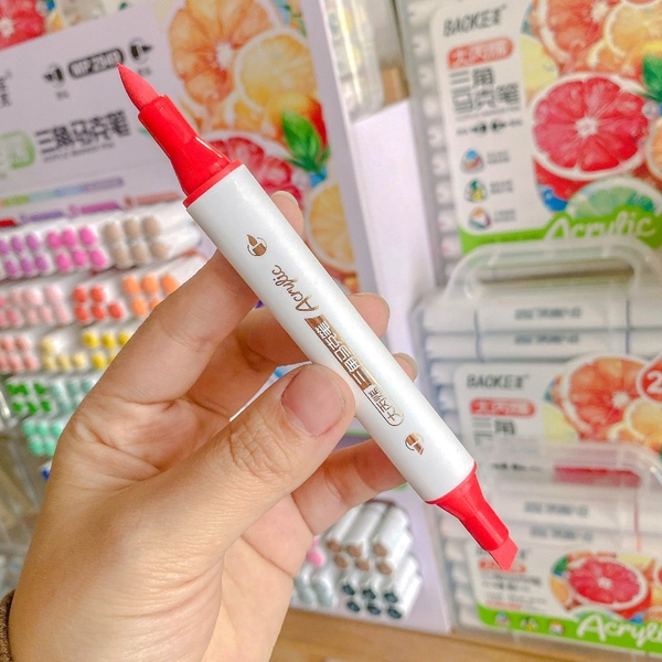 Màu Acrylic Marker 2 Đầu Baoke 2949 Màu Lẻ Tùy Chọn