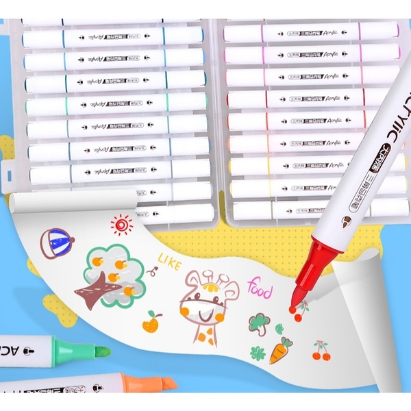 Màu Acrylic Marker 2 Đầu Baoke 2949 Bộ