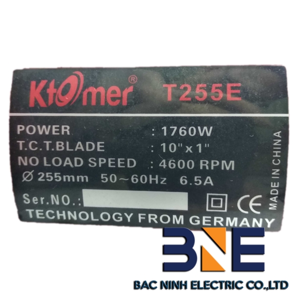 Thông số kỹ thuật máy cắt nhôm Ktomer T255E