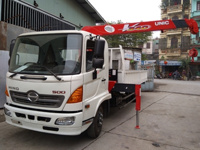 Xe tải cẩu Hino 5 tấn FC9JLTC- cần cẩu Unic 3 tấn 4 đốt URV344K | CÔNG ...