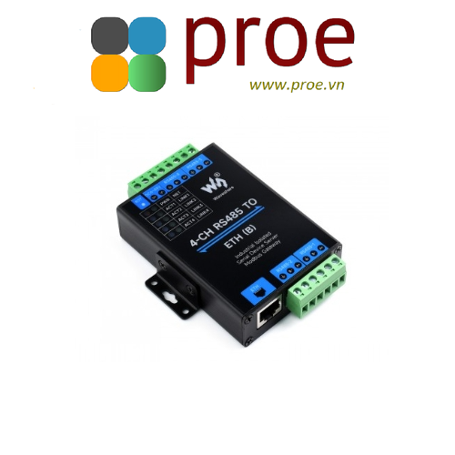 4-Ch RS485 to RJ45 Ethernet Serial Server, 4 Channels RS485 Independent Operation, Rail-mount Industrial Isolated Serial Module, Optional PoE Function