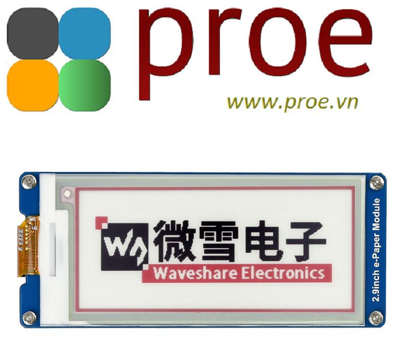 2.9inch e-Paper Module (B) 296x128, 2.9inch E-Ink display module, three-color