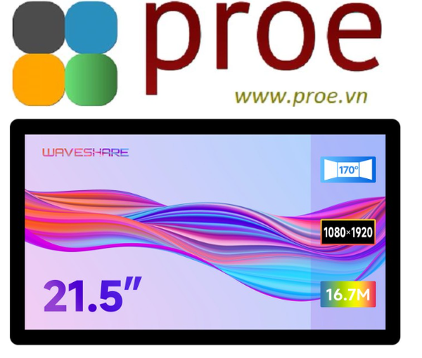 21.5inch Capacitive Touch Display, 1080×1920 Full HD, Optical Bonding Toughened Glass Panel, Supports Raspberry Pi / Jetson Nano