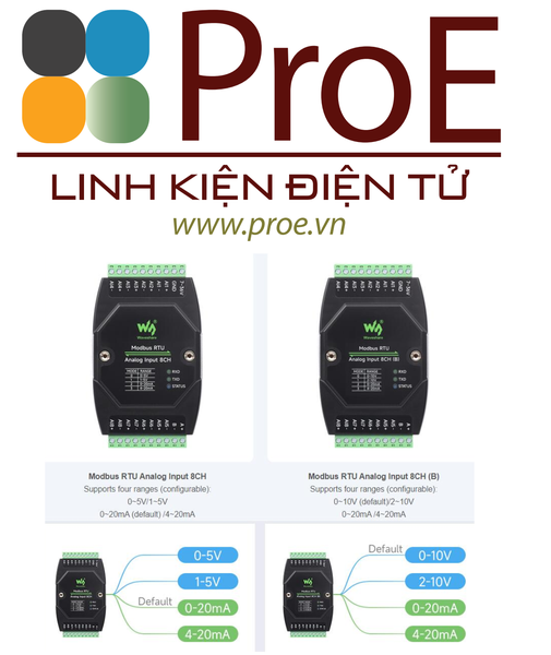Industrial 8-Ch Analog Acquisition Module, 12-bit High-precision, Supports Voltage And Current Acquisition