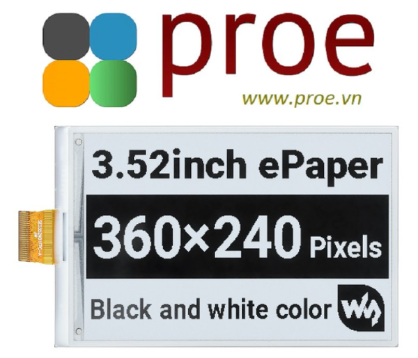 3.52inch e-Paper raw display, 360 × 240, SPI Interface