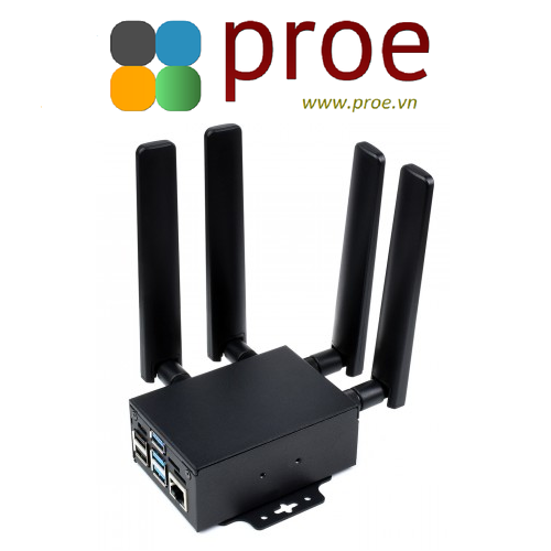 RM520N-GL 5G HAT for Raspberry Pi with Case, Quad Antennas LTE-A, Global Band, GNSS Positioning, Support 3GPP 16, 4G/3G