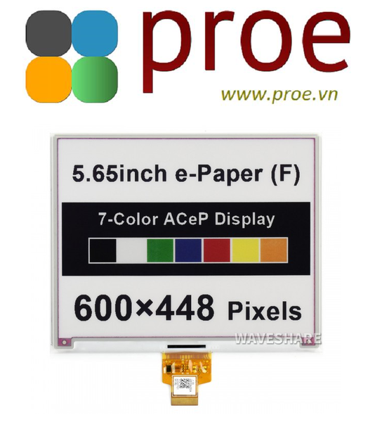 5.65inch ACeP 7-Color E-Paper E-Ink Raw Display, 600×448, Without PCB