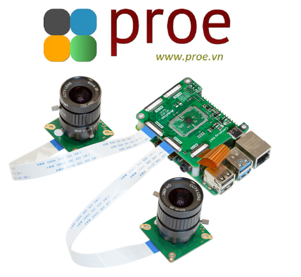 Arducam 12MP*2 Synchronized Stereo Camera Bundle Kit for Raspberry Pi, Two 12.3MP IMX477 Camera Modules with CS Lens and Camarray Stereo Camera HAT