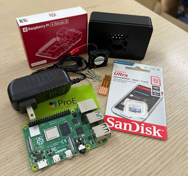 Combo Raspberry Pi 4  2GB RAM vỏ ABS