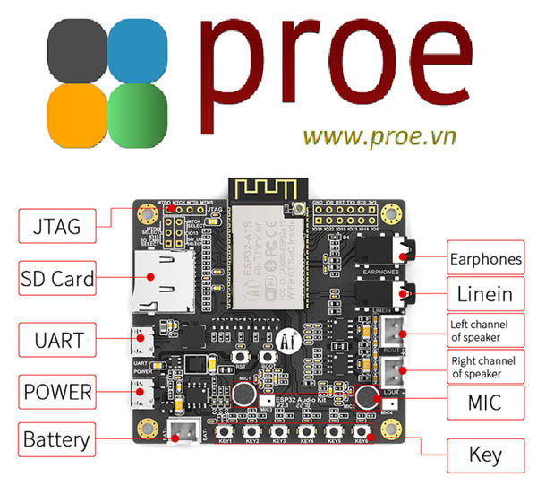 ESP32-A1S Wi-Fi BT Audio Development Kit DTE01016K