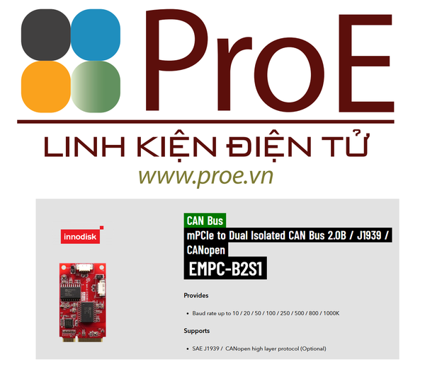 mPCIe to Dual Isolated CAN Bus 2.0B / J1939 / CANopen