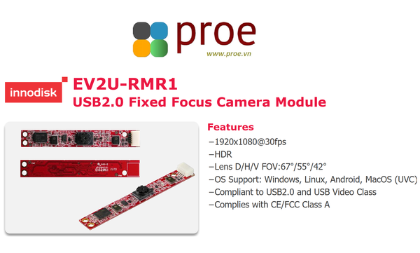 EV2U-RMR1 USB2.0 Fixed Focus Camera Module