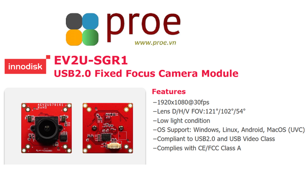 EV2U-SGR1 USB2.0 Fixed Focus Camera Module