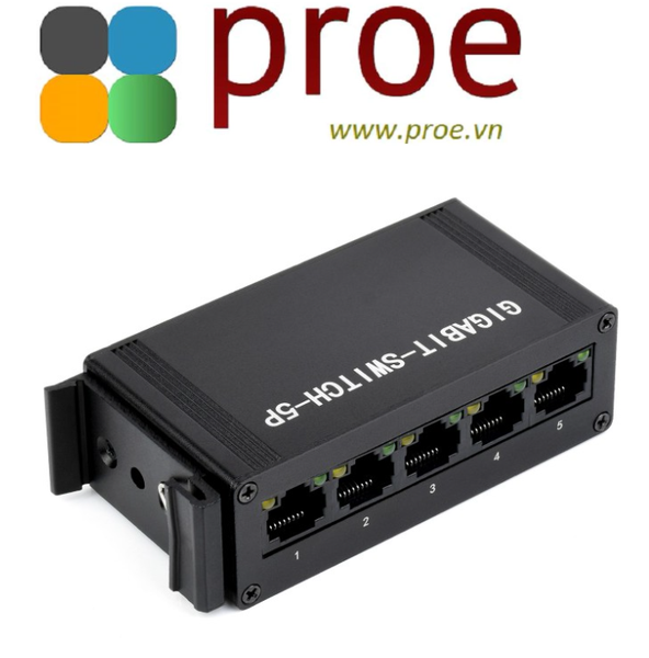 Industrial 5P Gigabit Ethernet Switch, Full-Duplex 10/100/1000M, DIN Rail Mount