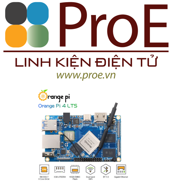 Orange Pi 4 LTS 4GB RAM 16GB EMMC