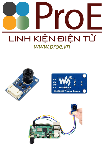 MLX90641 IR Array Thermal Imaging Camera, 16×12 Pixels, 55° FOV, I2C