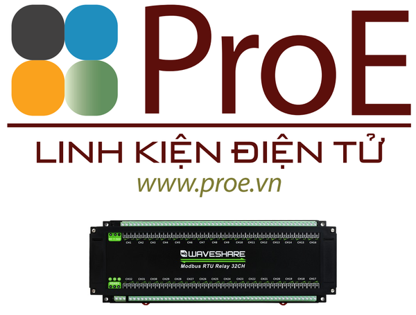 Modbus RTU 32-Ch Relay Module, RS485 Interface, With Multiple Isolation Protection Circuits