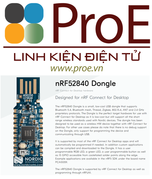 nRF52840 Dongle USB Dongle based on nRF52840