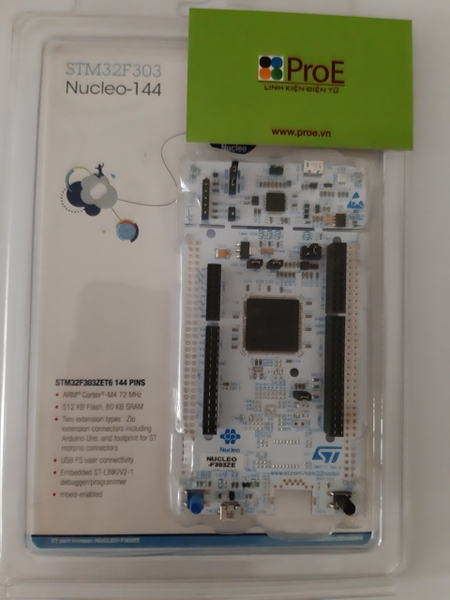 NUCLEO-F303ZE STM32 Nucleo-144 development board with STM32F303ZE MCU, supports Arduino, ST Zio and morpho connectivity