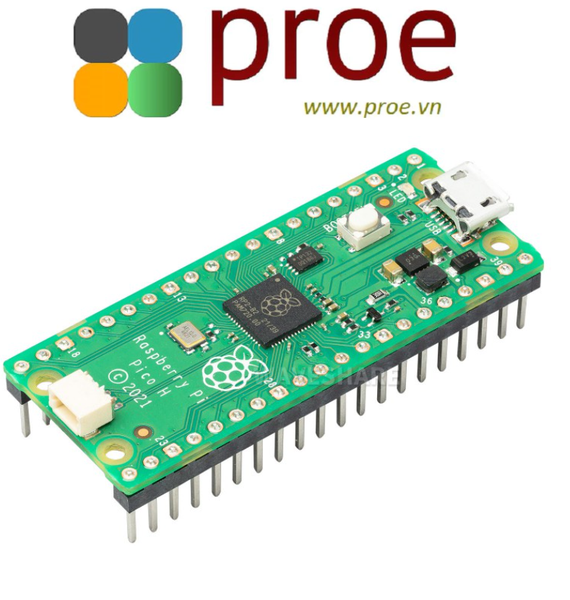 Raspberry Pi Pico H Microcontroller Board, Based on Official RP2040 Dual-core Processor