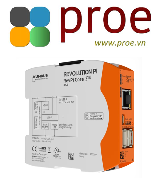 RevPi Core 3+ - powered by Raspberry Pi Compute Module 3+ – 8GB