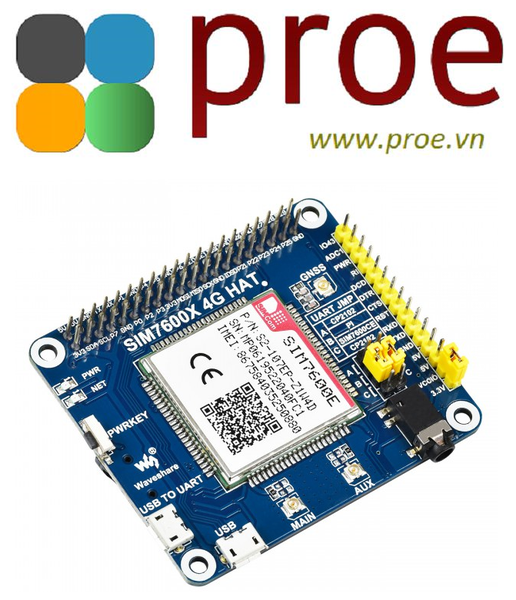 SIM7600E LTE Cat-1 HAT for Raspberry Pi, 3G / 2G / GNSS as well, for Southeast Asia, West Asia, Europe, Africa