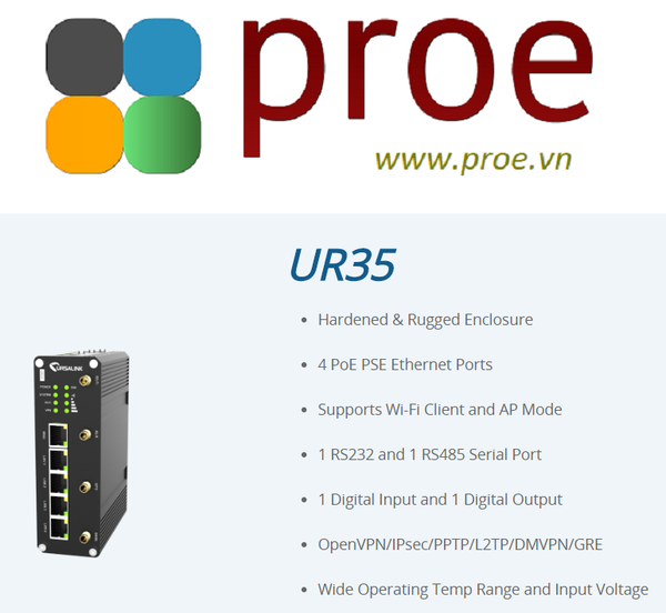 UR35-L00E The UR35 industrial-grade 4G LTE cellular router