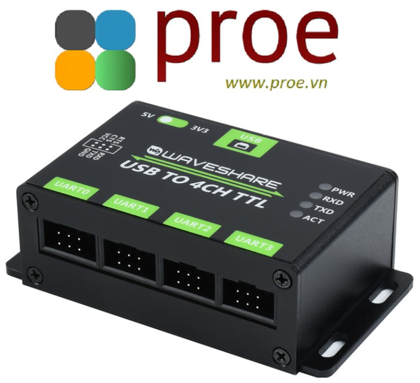 Industrial USB TO 4CH TTL Converter, USB To UART, Multi Protection & Systems Support