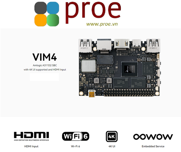 VIM4 Amlogic A311D2 SBC with 4K UI supported and HDMI Input