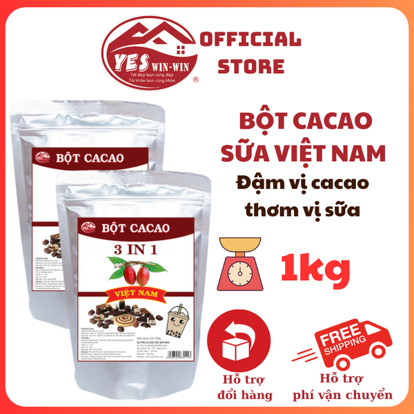 1kg Bột Cacao sữa tiện lợi VIÊT NAM - 2 gói x 500g - Yeswinwin