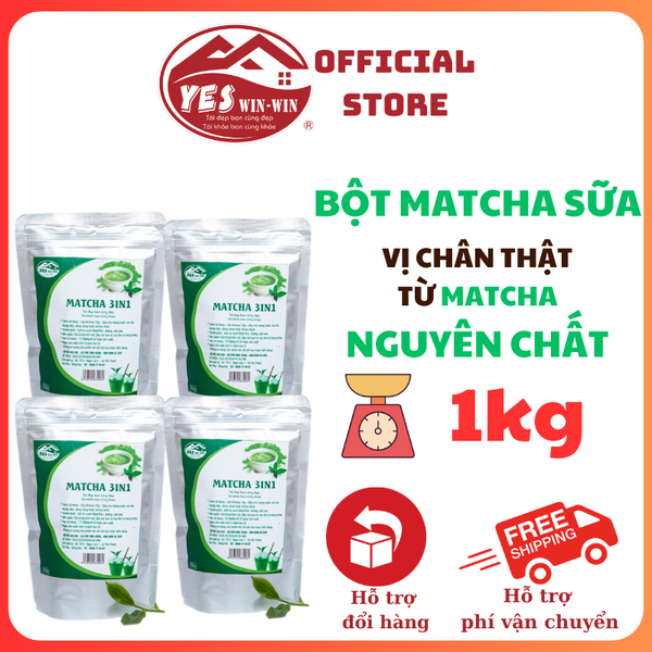 1kg Bột Trà Matcha sữa tiện lợi dành cho quán YESWINWIN Gói 4 gói x 250g