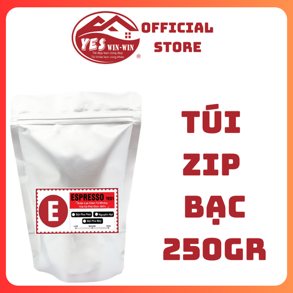Cà Phê Nguyên Chất ESPRESSO YES1 rang mộc dành cho pha phin pha máy vị đậm đà thơm nồng - Gu Âu - gói 500g - Yeswinwin