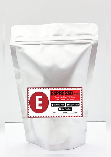 Cà Phê Nguyên Chất ESPRESSO YES1 rang mộc 100%  dành cho pha phin pha máy vị đậm đà thơm nồng - Gu Âu - gói 500g - Yeswinwin