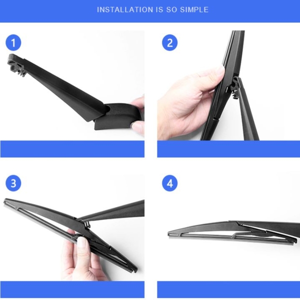 Cần gạt và đầu gắn kết nối cần gạt nước mưa kính sau ô tô các hãng xe