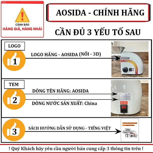 Máy ép dầu thực vật Nóng và Lạnh, dùng trong gia đình hoặc nhà hàng. Thương hiệu AOSIDA cao cấp WF-J118
