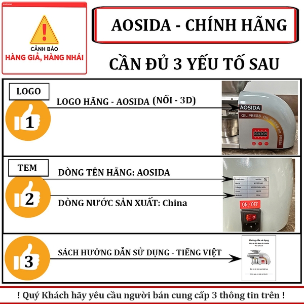 Máy ép dầu thực vật dùng cho gia đình, quán ăn. Thương hiệu Aosida cao cấp WF-ZN168