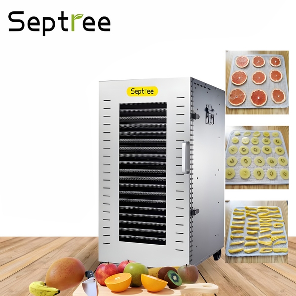 Máy sấy thực phẩm công nghiệp, dung tích 210 lít, 22 khay. Thương hiệu Mỹ cao cấp Septree DBC-22A