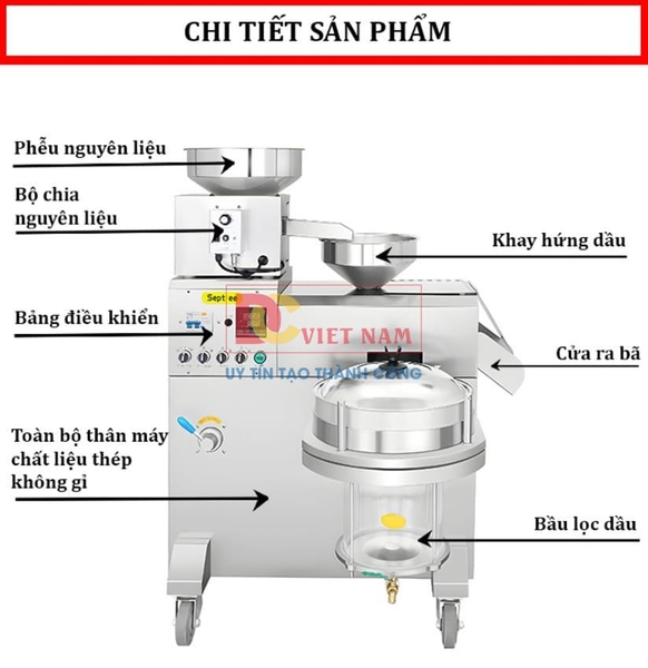 Bộ máy ép dầu ăn thực vật, kiêm máy lọc dầu 2 trong 1 chuyên nghiệp - Dòng máy siêu công nghiệp. Thương hiệu Mỹ cao cấp Septree - YOP22