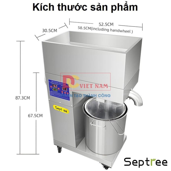 Máy ép dầu ăn thực vật công nghiệp, dùng cho hộ kinh doanh, nhà hàng, khách sạn. Thương hiệu cao cấp Septree - D08